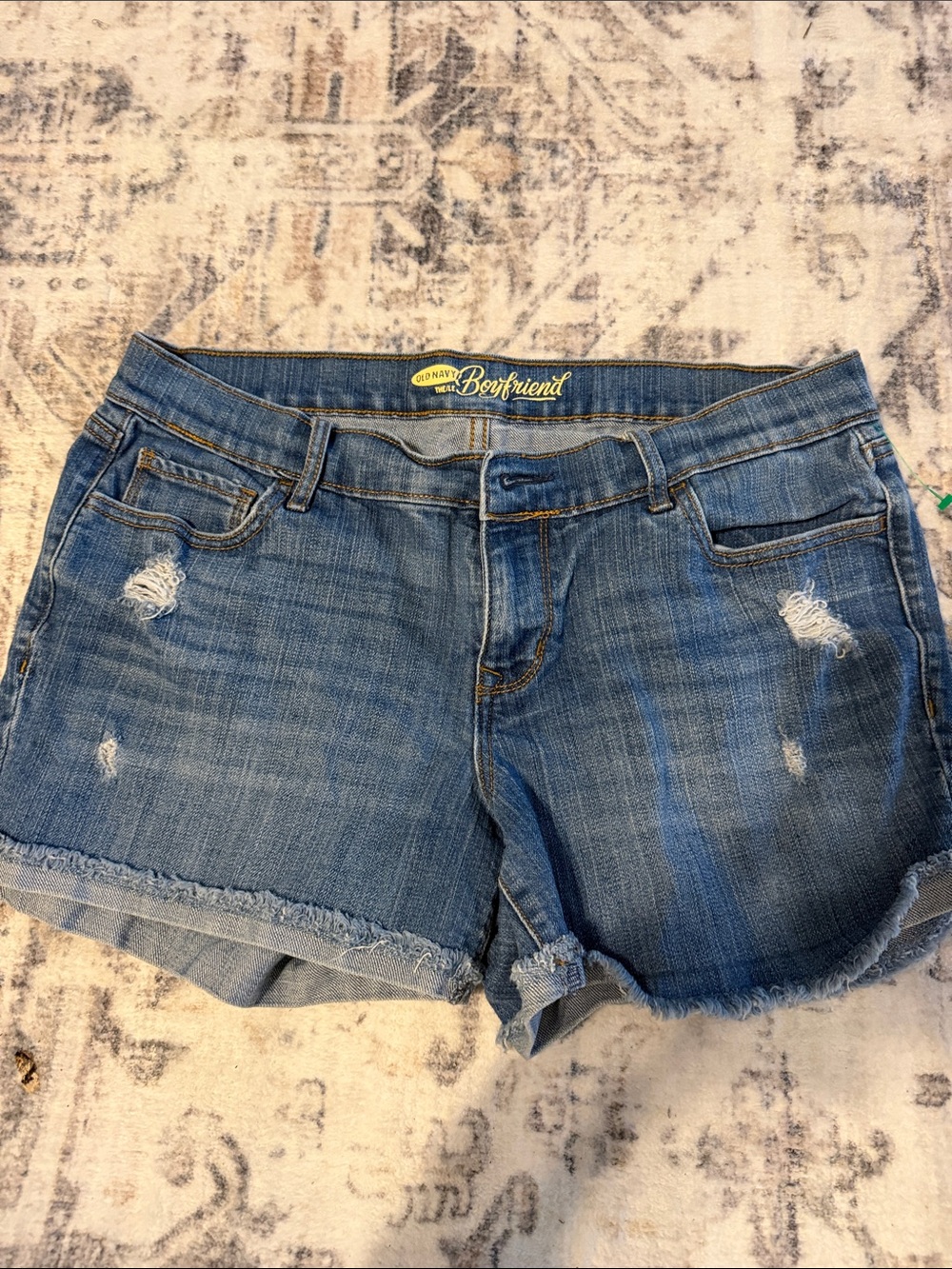 Old Navy Boyfriend Distressed Blue Jean Shorts